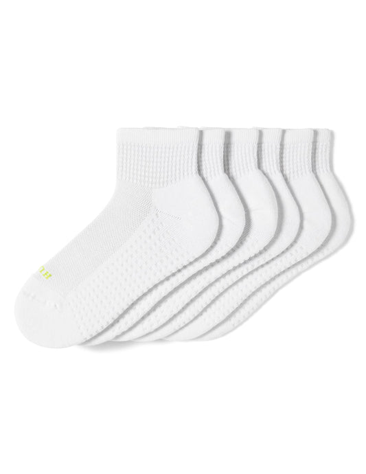 Air Cushion Quarter Top Socks 3 Pair Pack - White | Hue
