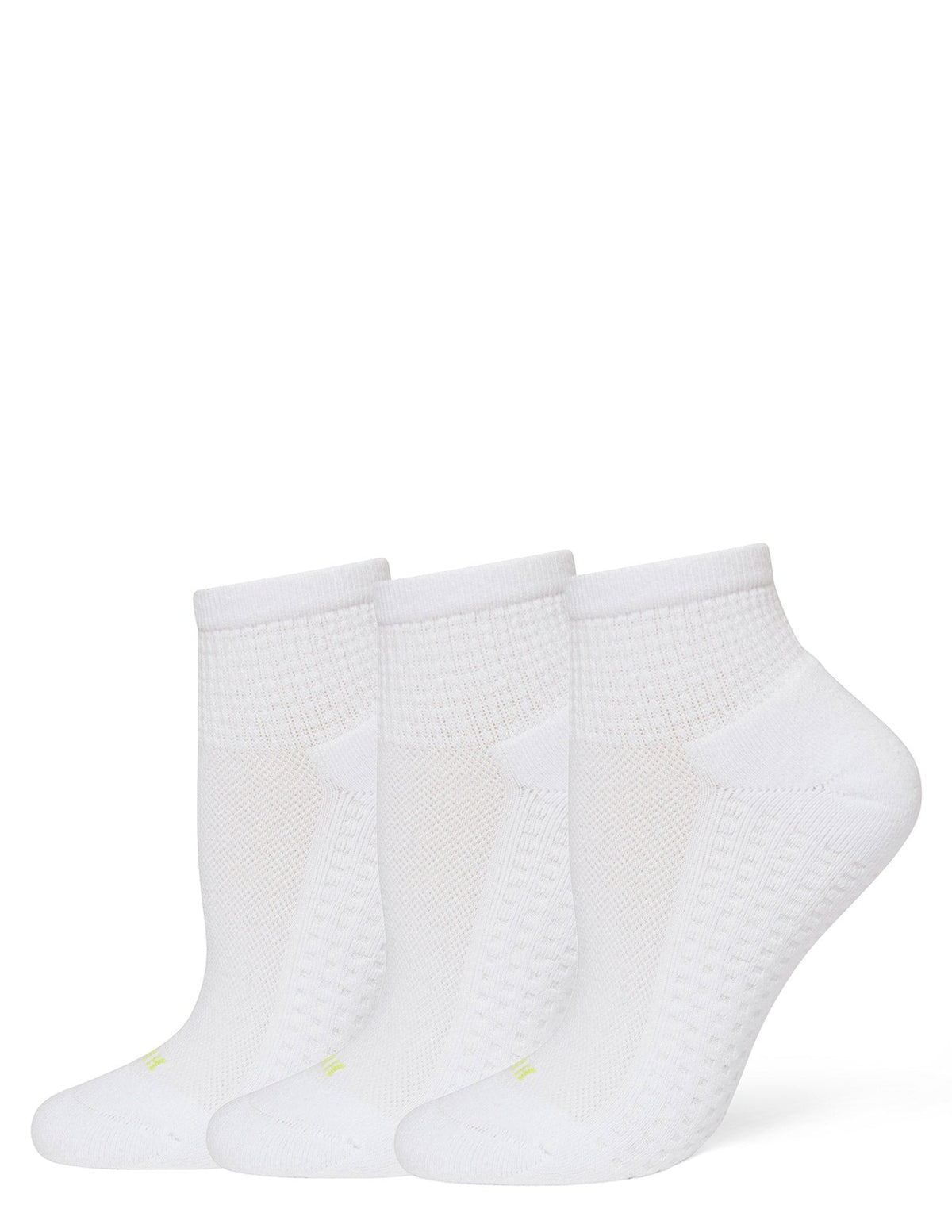 Air Cushion Quarter Top Socks 3 Pair Pack - White | Hue