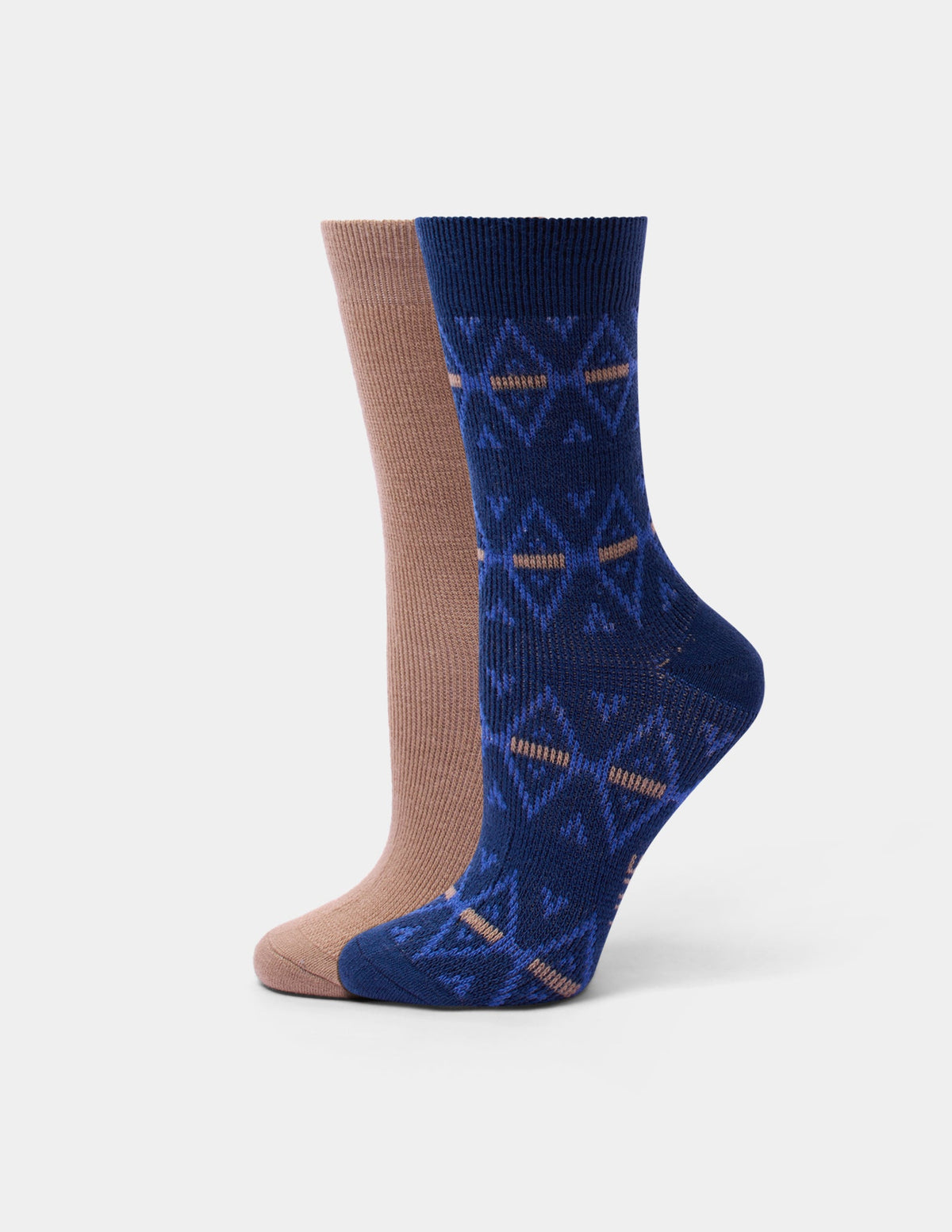 Argyle Stripe Boot Sock 2 Pair Pack - Navy | Hue