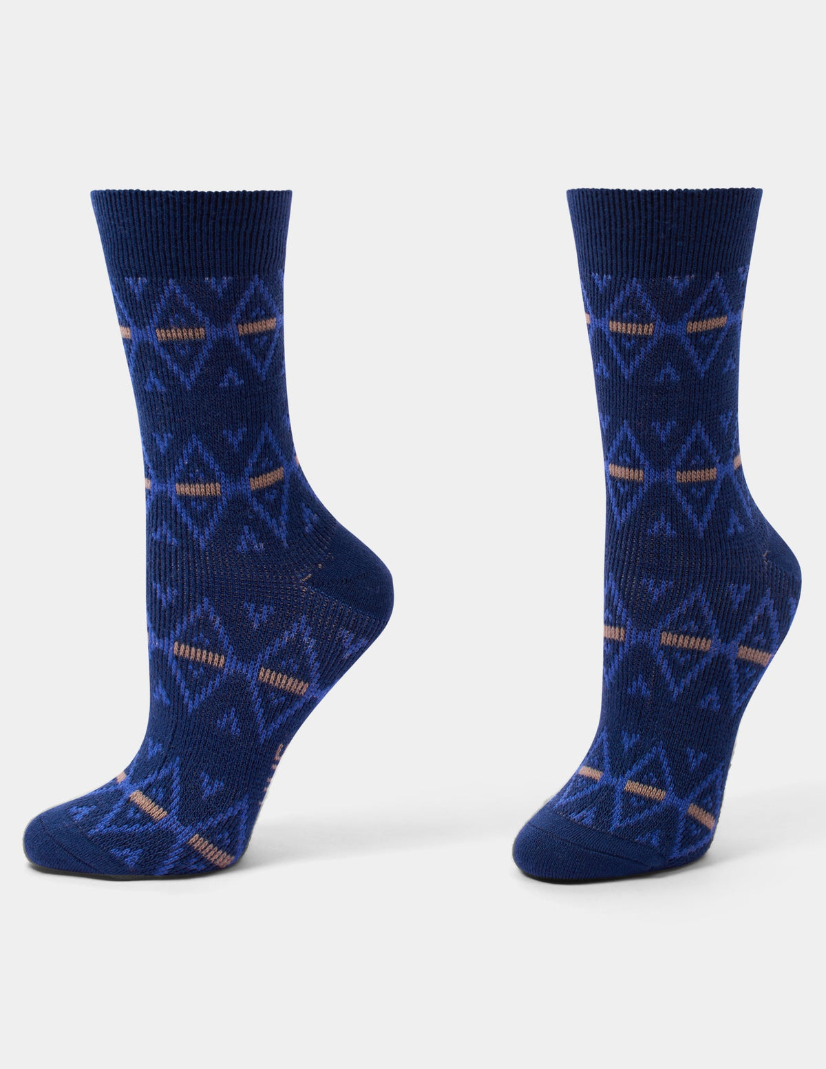 Argyle Stripe Boot Sock 2 Pair Pack - Navy | Hue