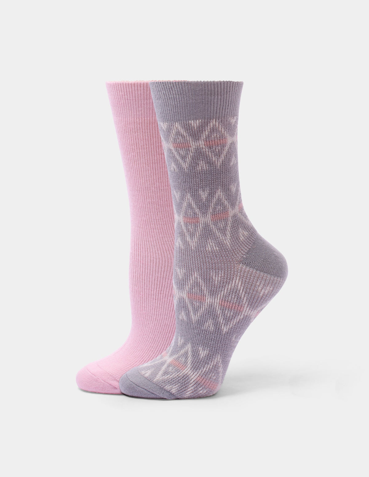 Argyle Stripe Boot Sock 2 Pair Pack - Heather Grey | Hue