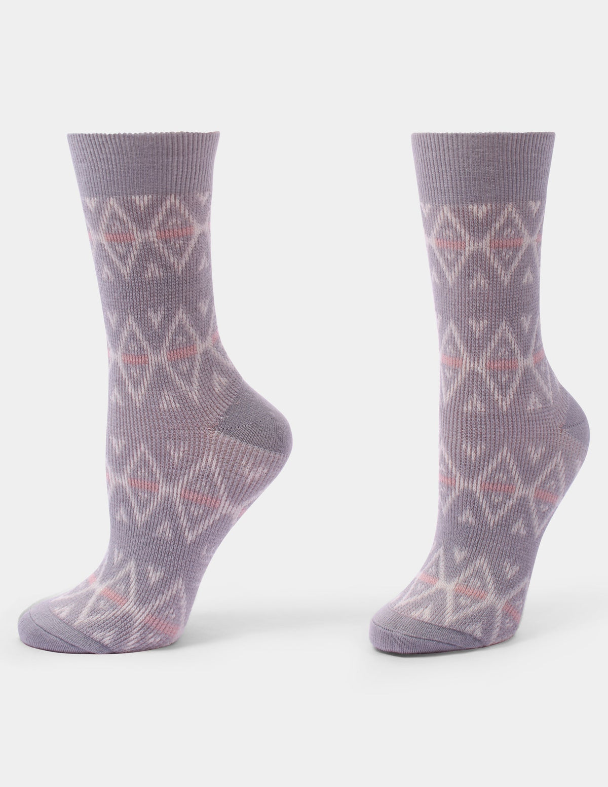 Argyle Stripe Boot Sock 2 Pair Pack - Heather Grey | Hue