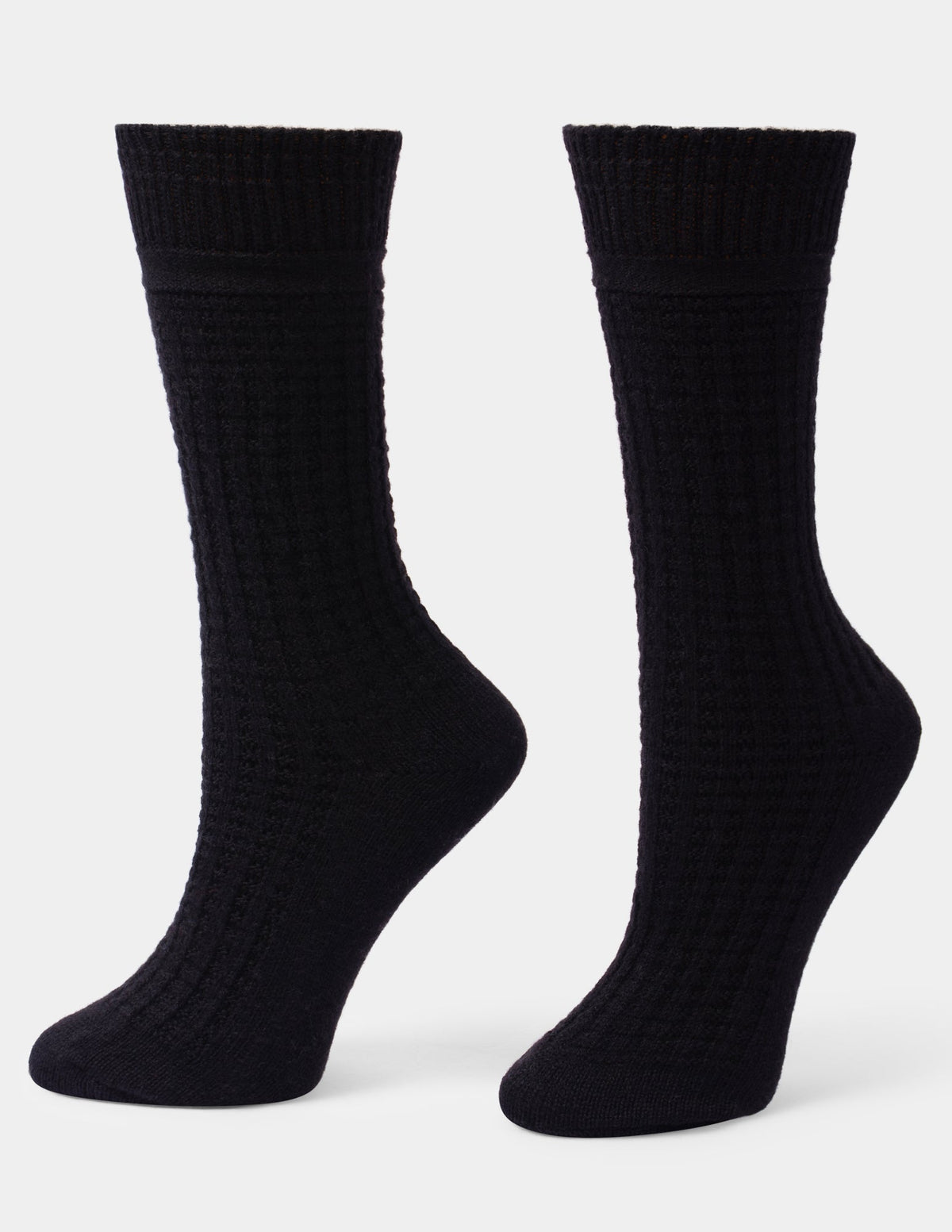 Textured Wool Blend Crew 2 Pair Pack - Red Heather | Hue