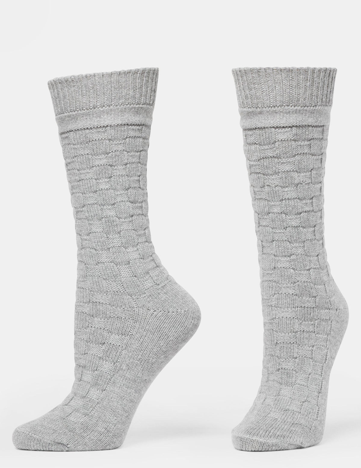 Textured Wool Blend Crew 2 Pair Pack - Black/Grey | Hue