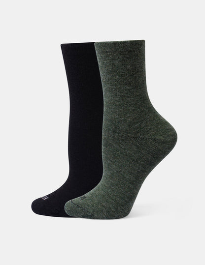 Wool Blend Mini Crew 2 Pair Pack - Olive | Hue