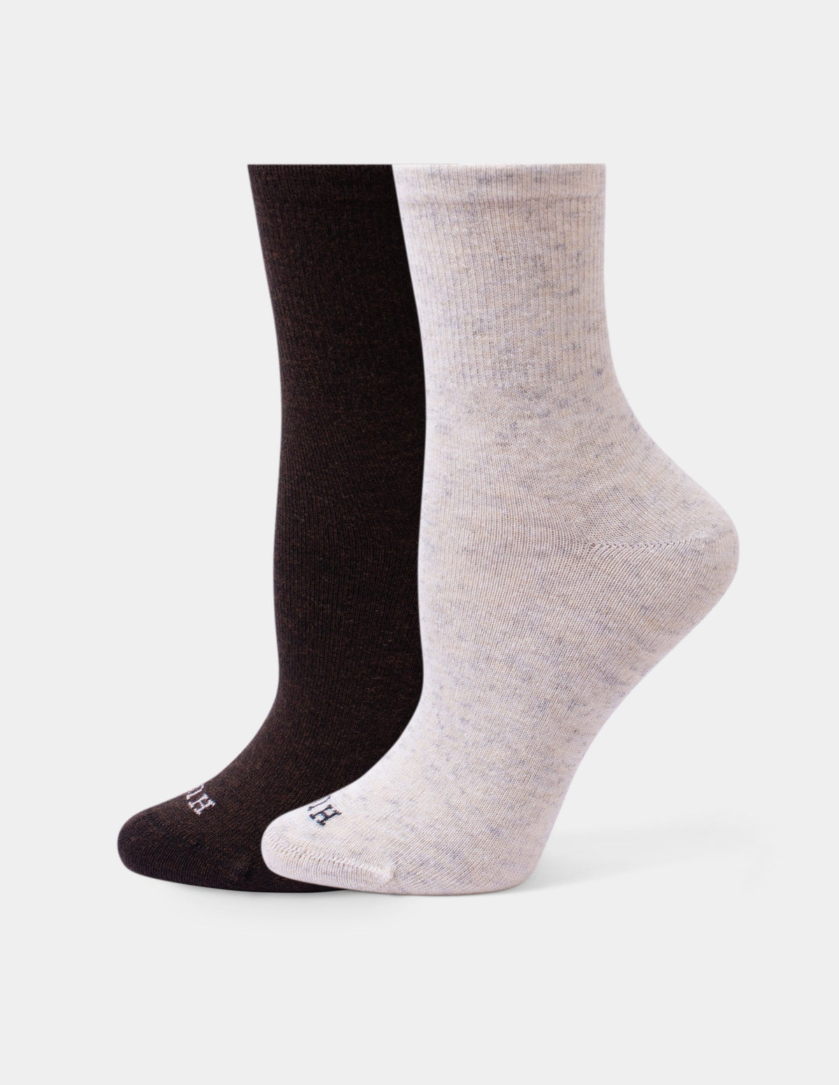 Wool Blend Mini Crew 2 Pair Pack - Espresso | Hue