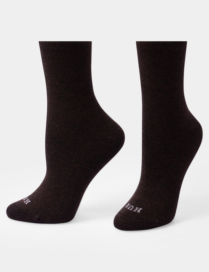 Wool Blend Mini Crew 2 Pair Pack - Espresso | Hue