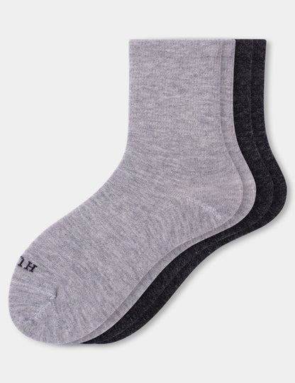Wool Blend Mini Crew 2 Pair Pack - Heather Grey | Hue