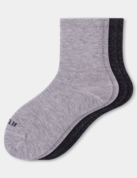 Wool Blend Mini Crew 2 Pair Pack - Heather Grey | Hue
