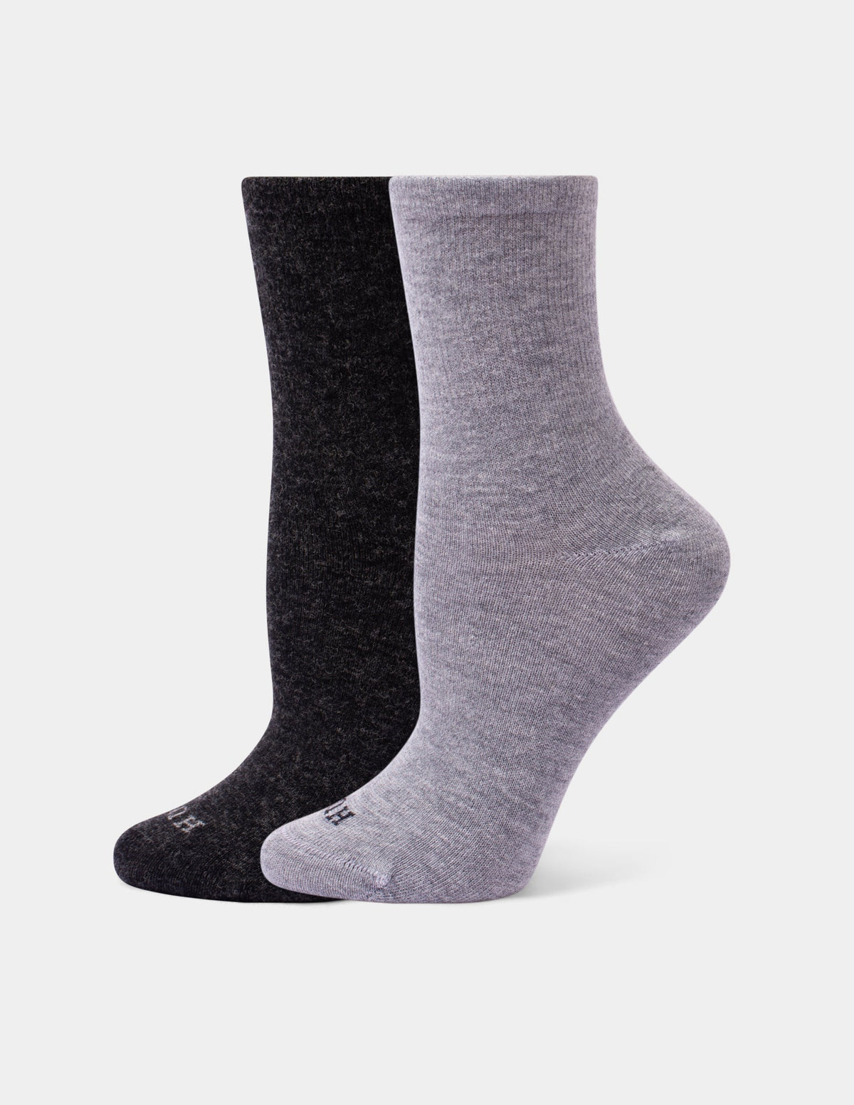 Wool Blend Mini Crew 2 Pair Pack - Heather Grey | Hue