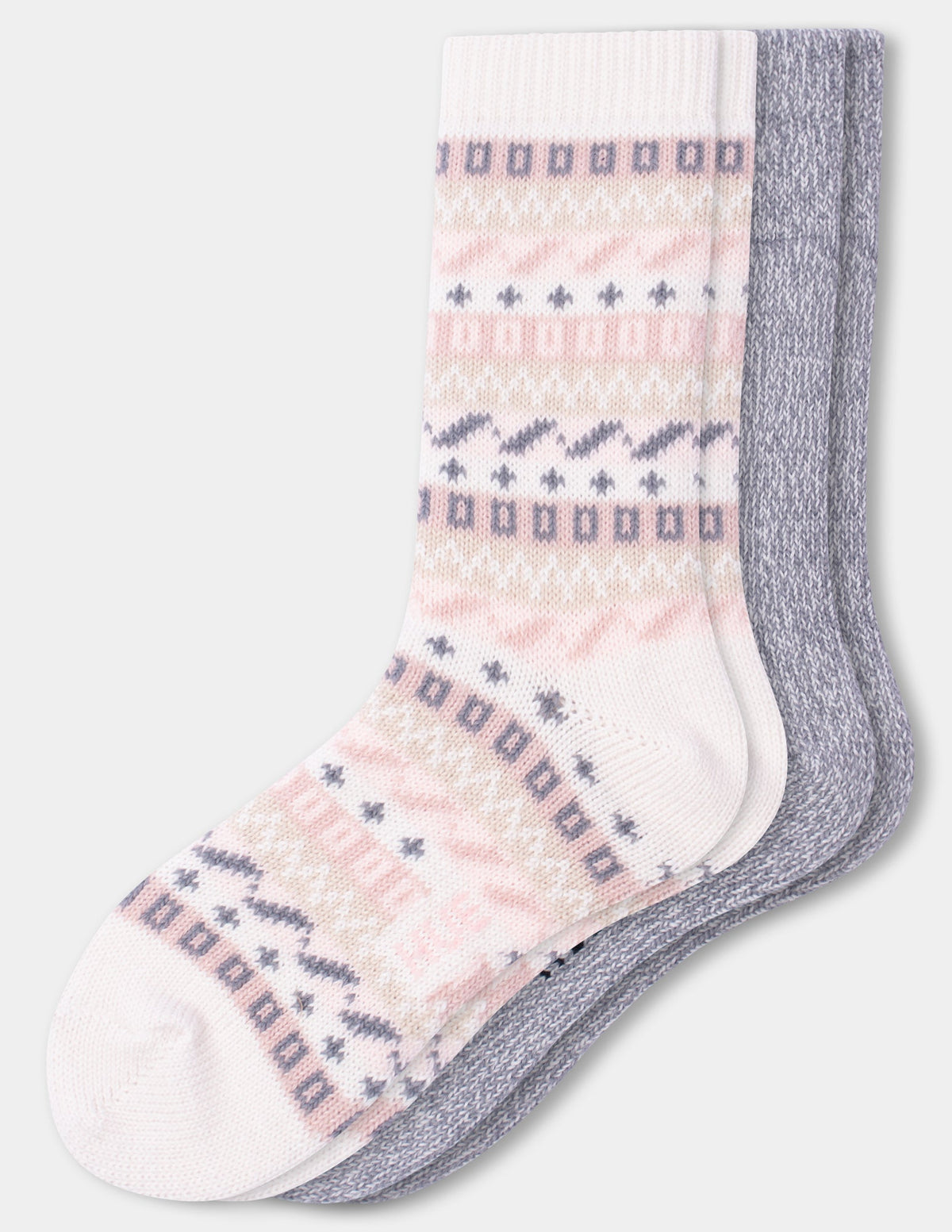 Geo Stripe Boot Sock 2 Pair Pack - Ivory | Hue