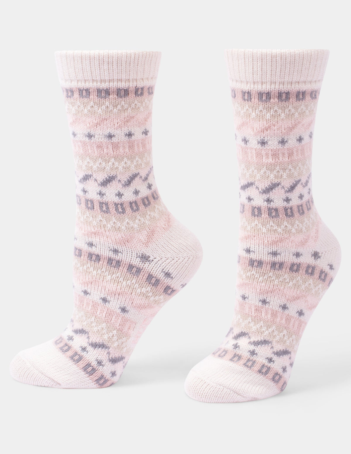 Geo Stripe Boot Sock 2 Pair Pack - Ivory | Hue
