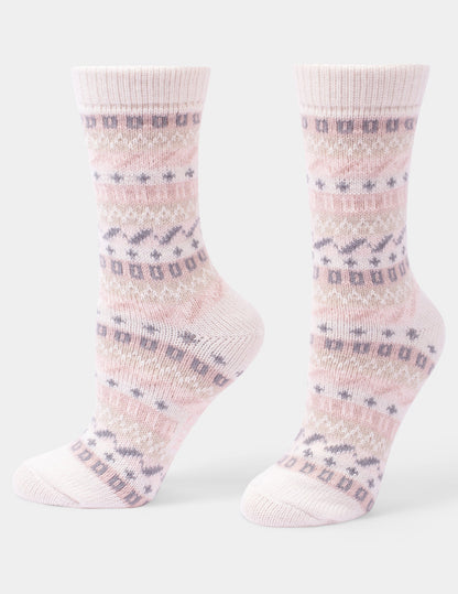 Geo Stripe Boot Sock 2 Pair Pack - Ivory | Hue