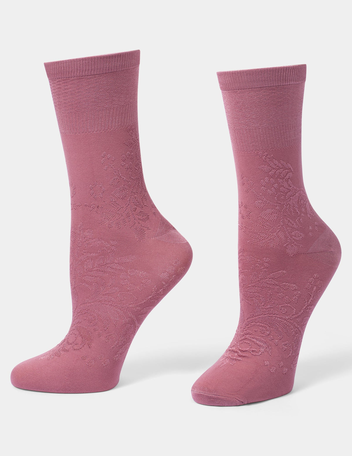 Textured Floral Crew - Rose | Hue