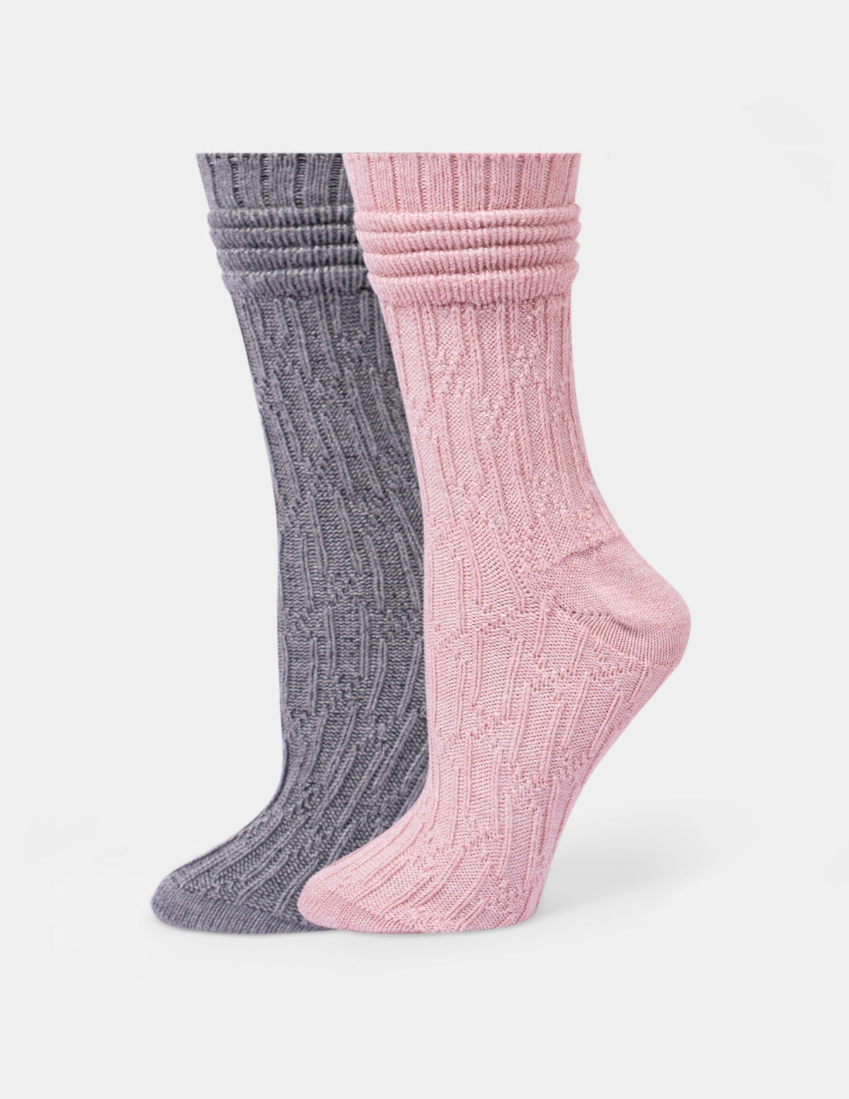 Bubble Cable Boot Sock 2 Pair Pack - Pink | Hue