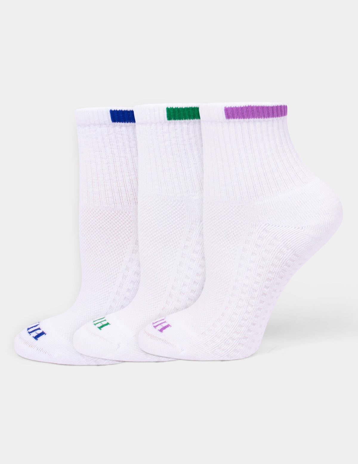 Air Cushion Mini Crew Top Socks 3 Pair Pack - Bright Tipped | Hue