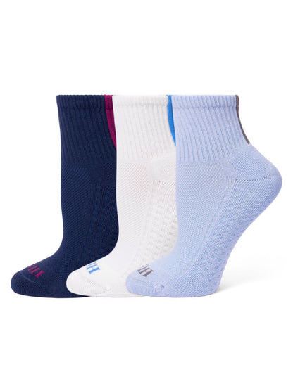 Air Cushion Mini Crew Top Socks 3 Pair Pack - Dusty Blue | Hue
