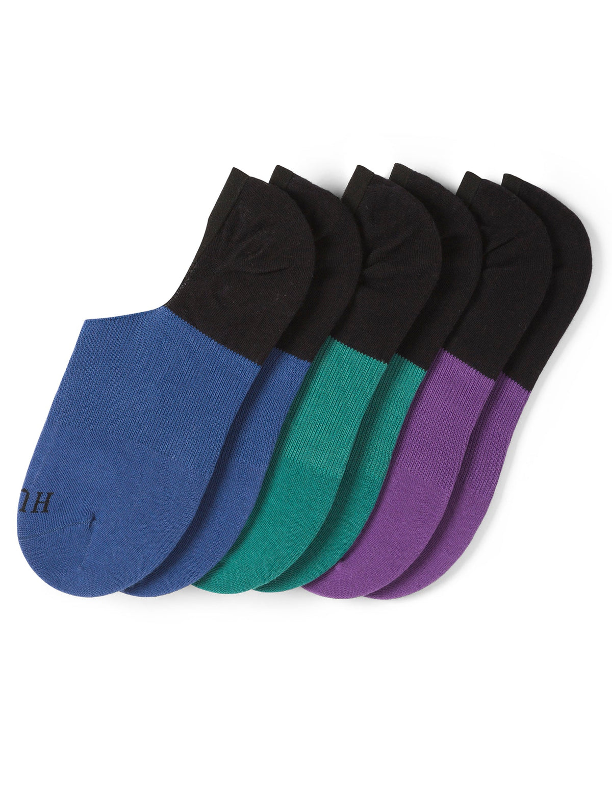 Cotton No Show Arch Hug Sock 3 Pair Pack - Blue | Hue