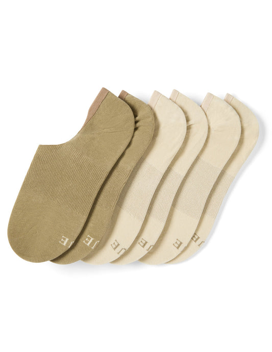 Cotton No Show Arch Hug Sock 3 Pair Pack - Neutrals Pack | Hue