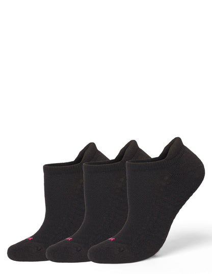 Air Cushion Tab Back No Show Sock 3 Pair Pack - Black | Hue