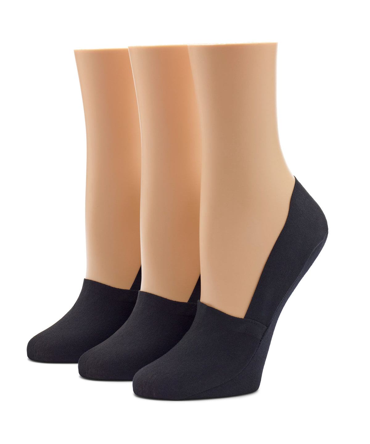 Perfect Edge Cotton Loafer Liner 3 Pair Pack - Black | Hue