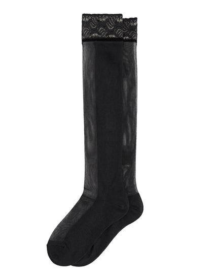 French Lace Thigh High - Black | Hue