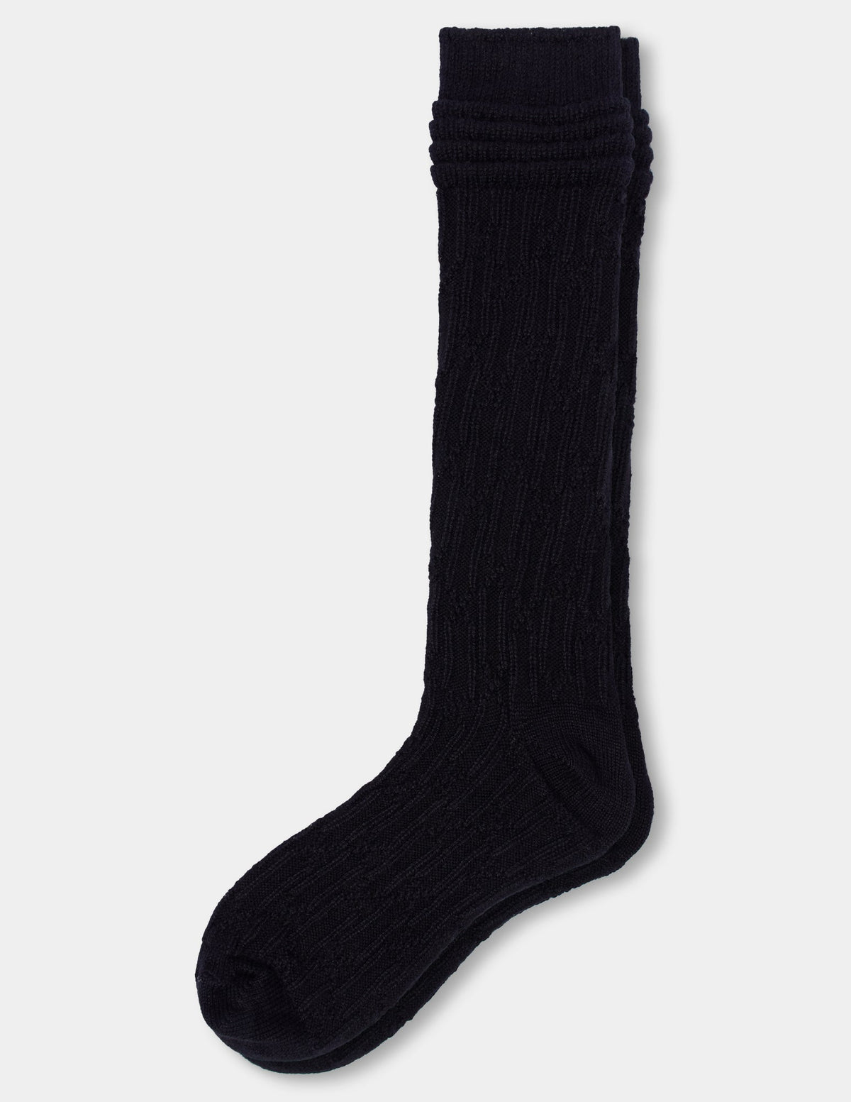 Bubble Cable Knee Sock - Black | Hue