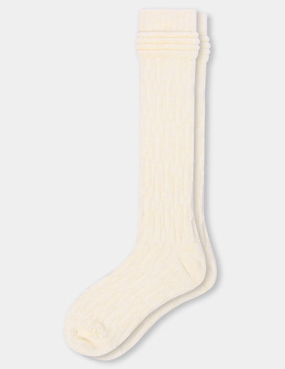 Bubble Cable Knee Sock - Ivory | Hue