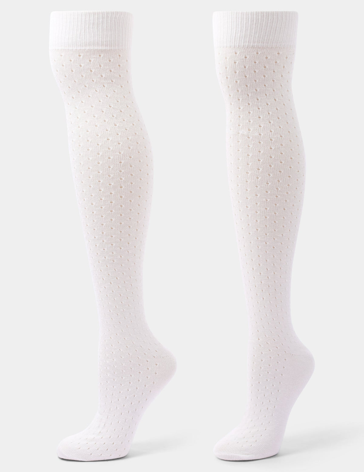 Pointelle Over The Knee Sock - Ivory | Hue