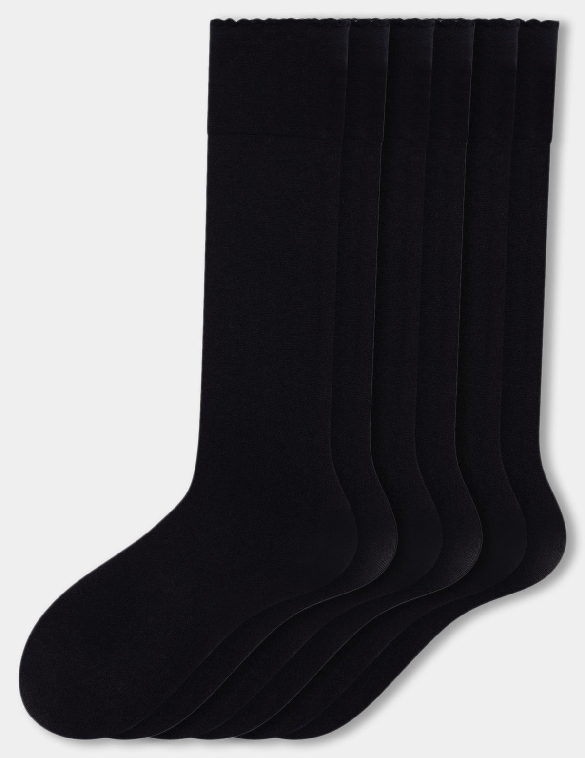 Compression Opaque Knee High 3 Pair Pack - Black | Hue