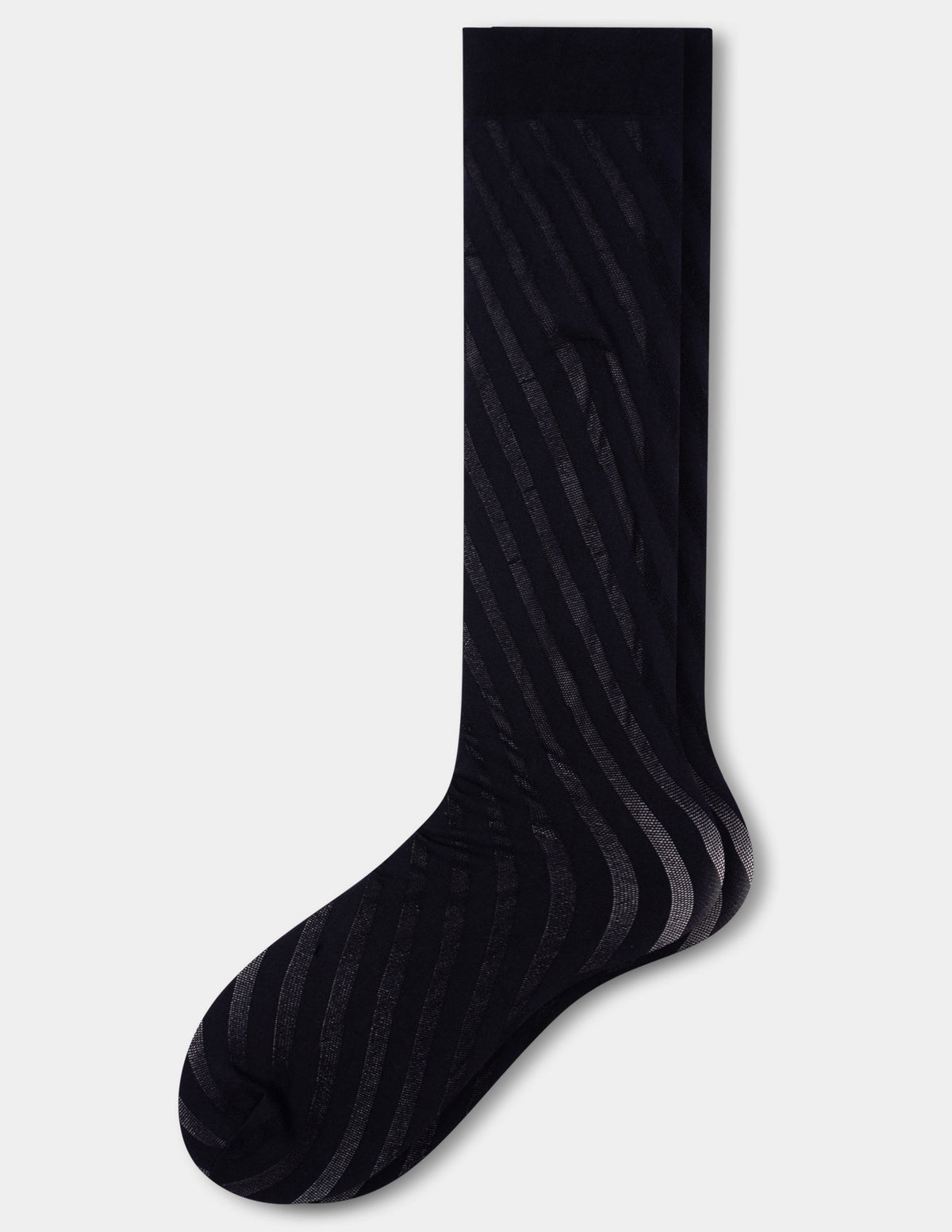 Diagonal Stripe Knee High - Black | Hue