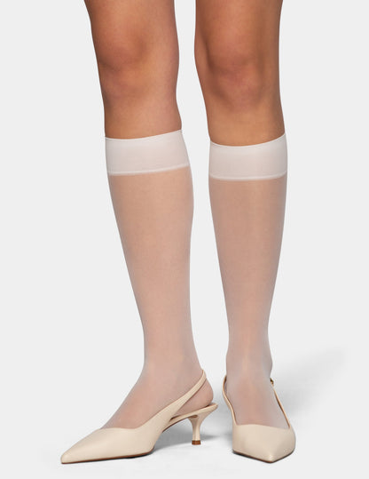 Sheer Knee High Socks 2 Pair Pack - Brown | Hue