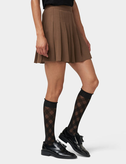 Diagonal Gingham Knee High - Black | Hue