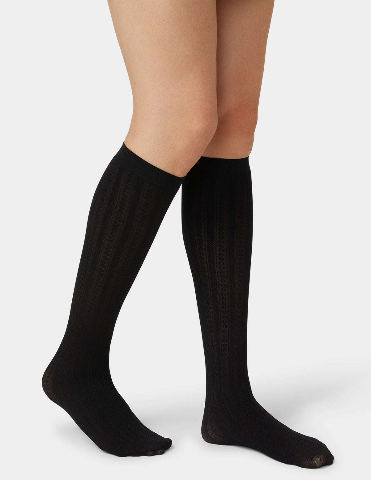 Cable Knee High - Black | Hue