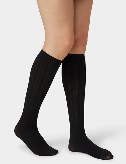 Cable Knee High - Black | Hue