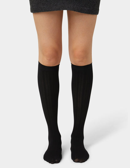 Cable Knee High - Black | Hue