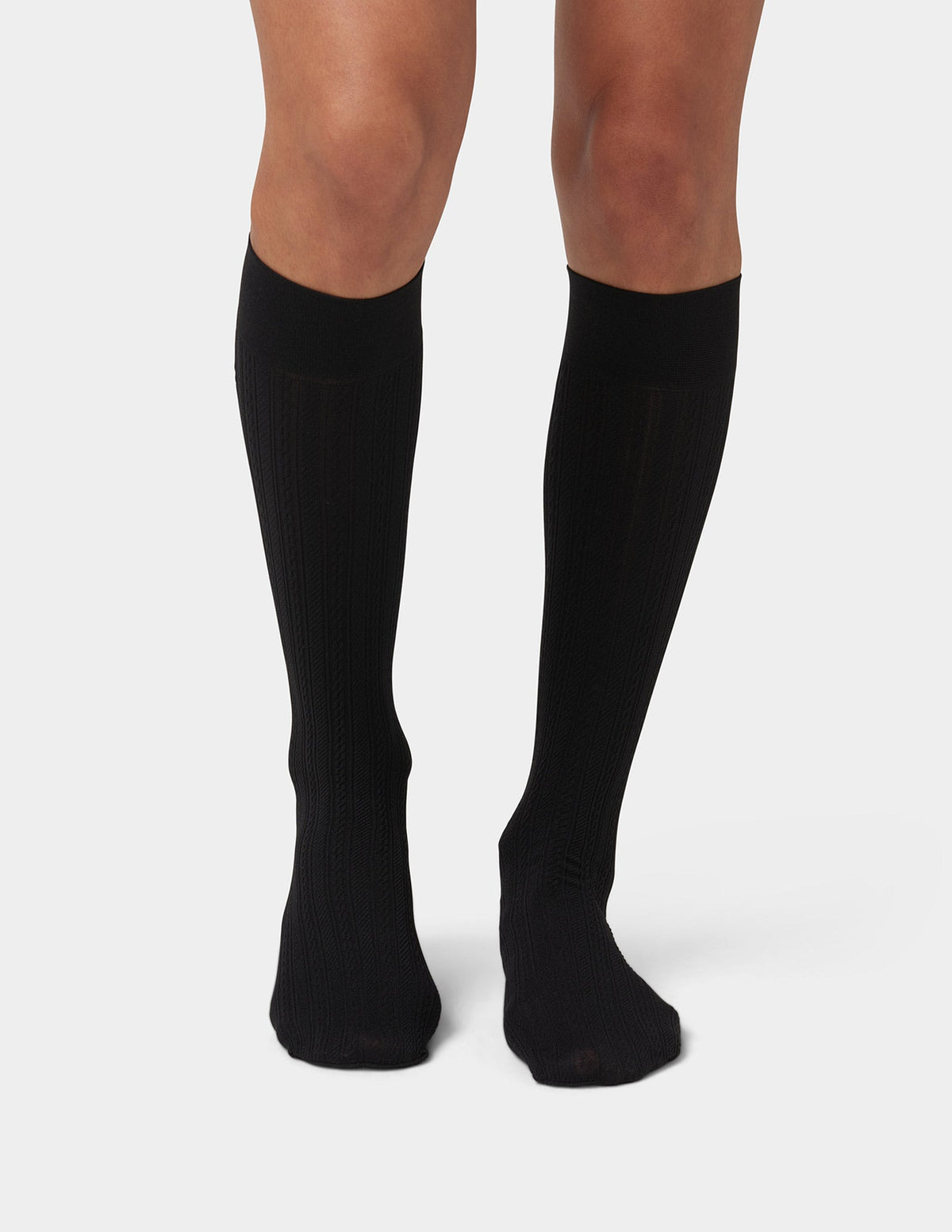 Cable Knee High - Black | Hue