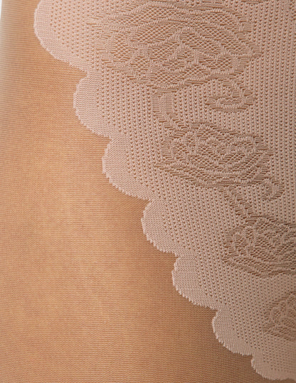 French Lace Control Top Pantyhose - Almond Blossom | Hue