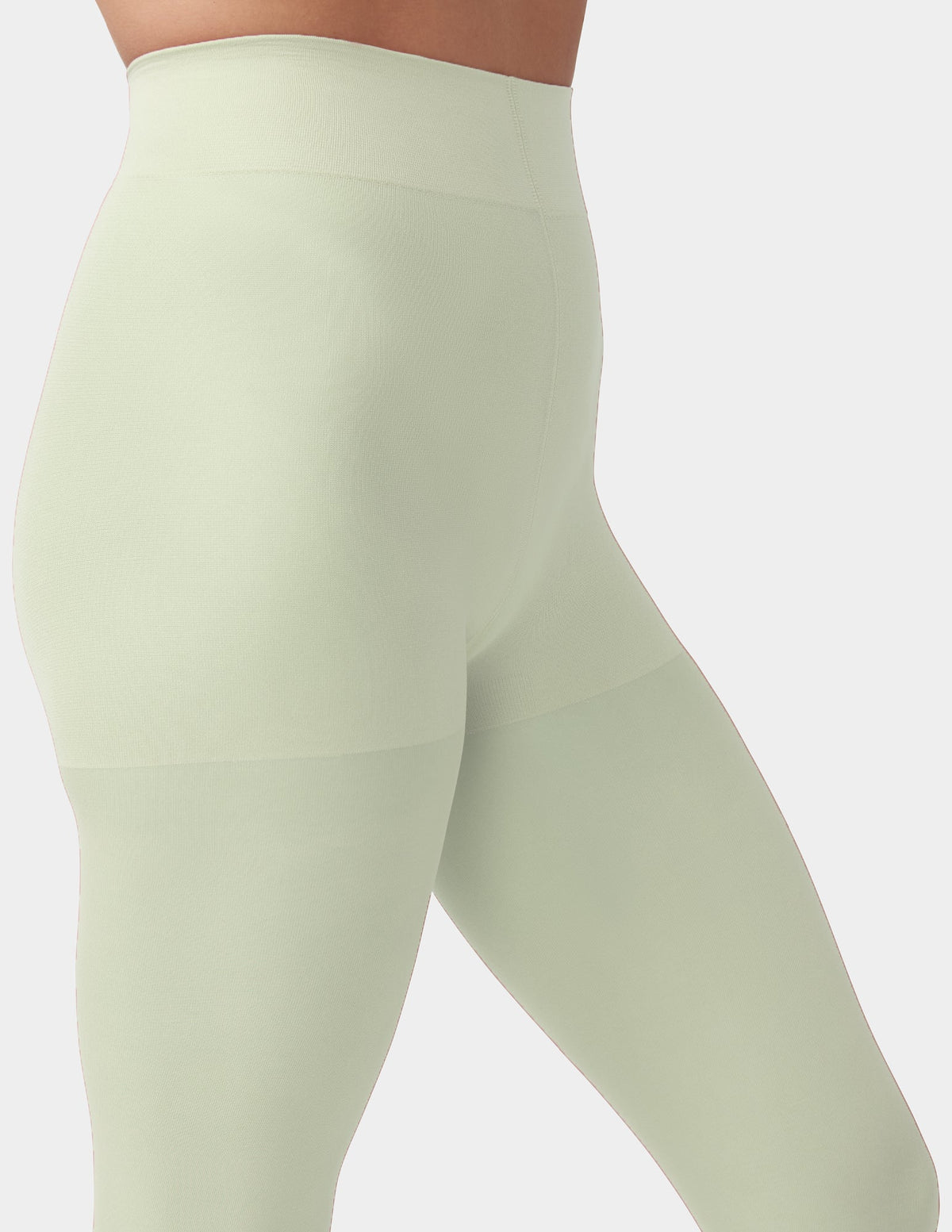 Sheer Tights with Control Top - Foam Green | Hue