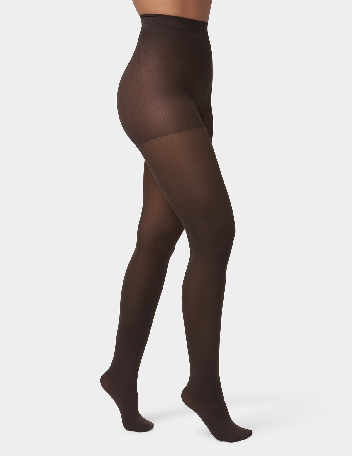 Opaque Tights with Control Top - Espresso | Hue