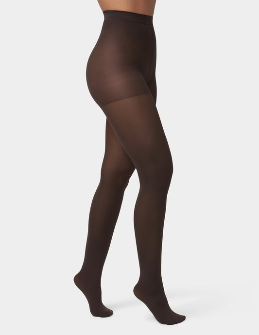 Opaque Tights with Control Top - Espresso | Hue