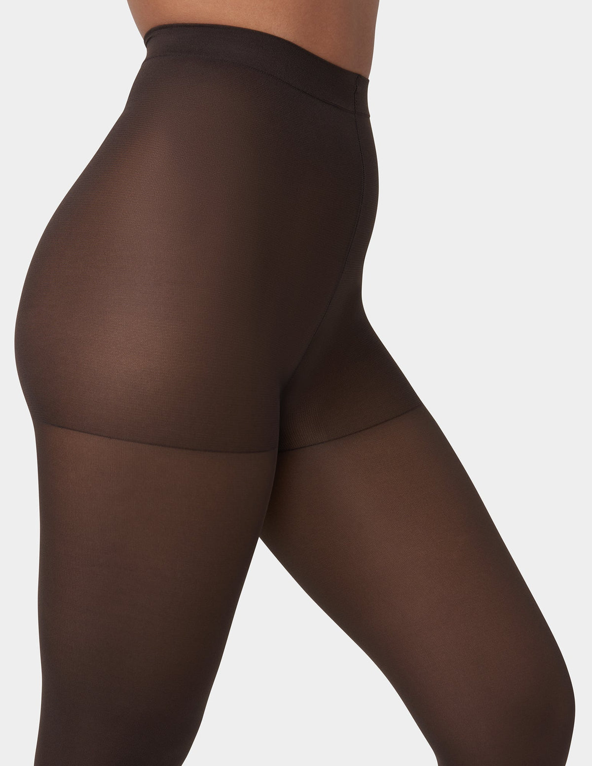 Opaque Tights with Control Top - Espresso | Hue