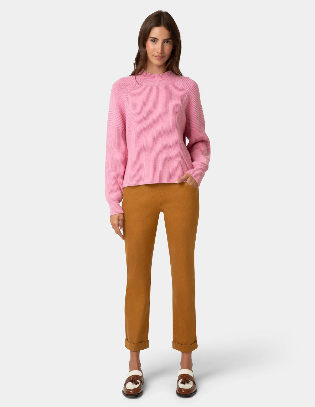 Girlfriend Mid-Rise Denim Pant - Caramel Cafe | Hue