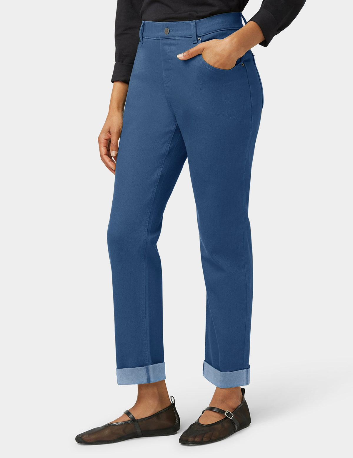 Girlfriend Mid-Rise Denim Pant - Medium Wash | Hue
