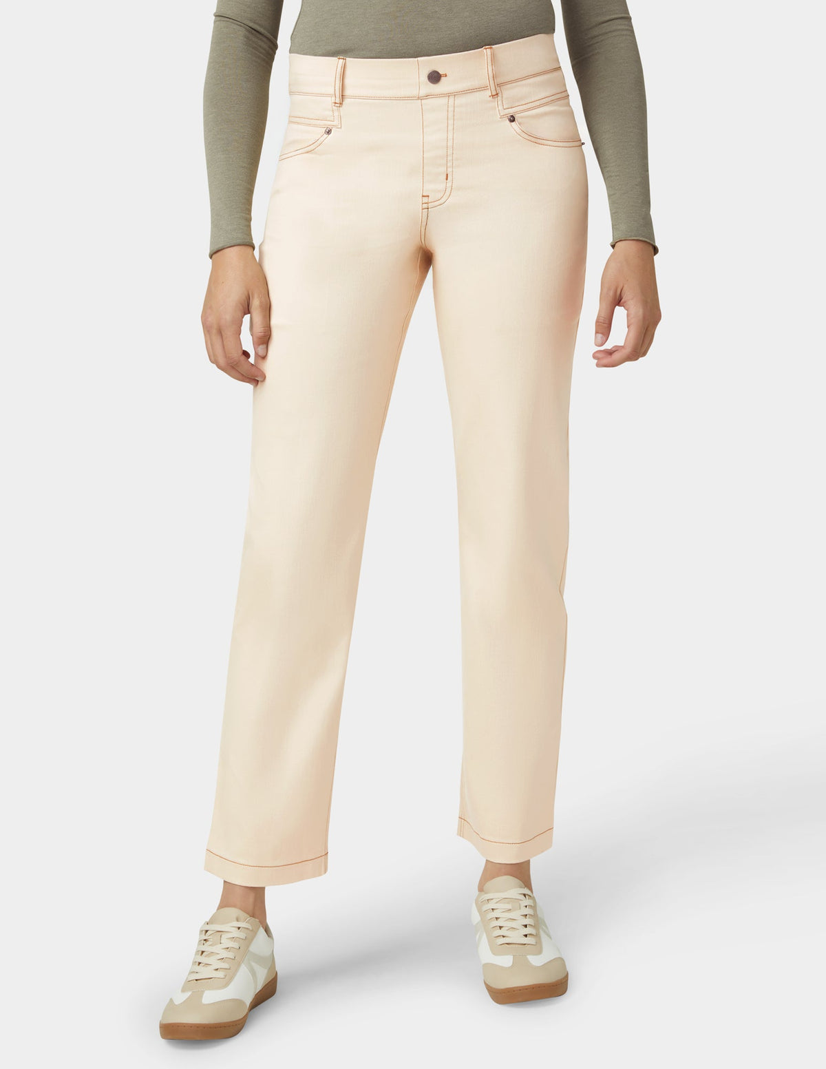 Crosshatch Denim Straight Leg Pant - Ecru | Hue