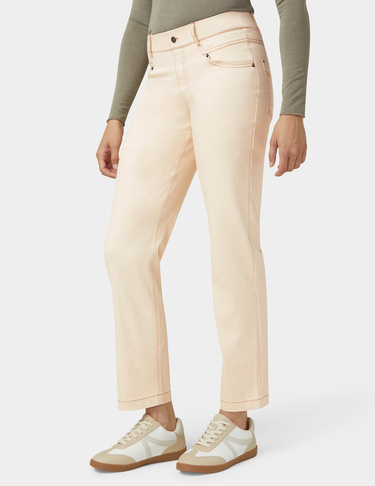 Crosshatch Denim Straight Leg Pant - Ecru | Hue