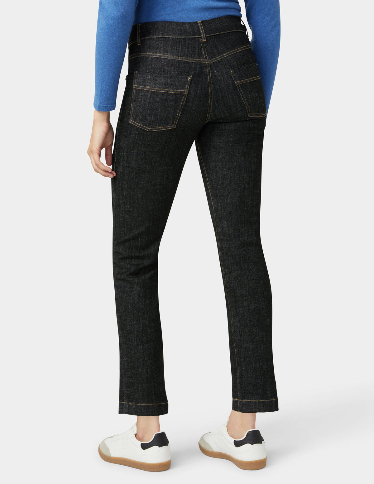 Crosshatch Denim Straight Leg Pant - Black | Hue
