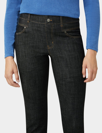 Crosshatch Denim Straight Leg Pant - Black | Hue