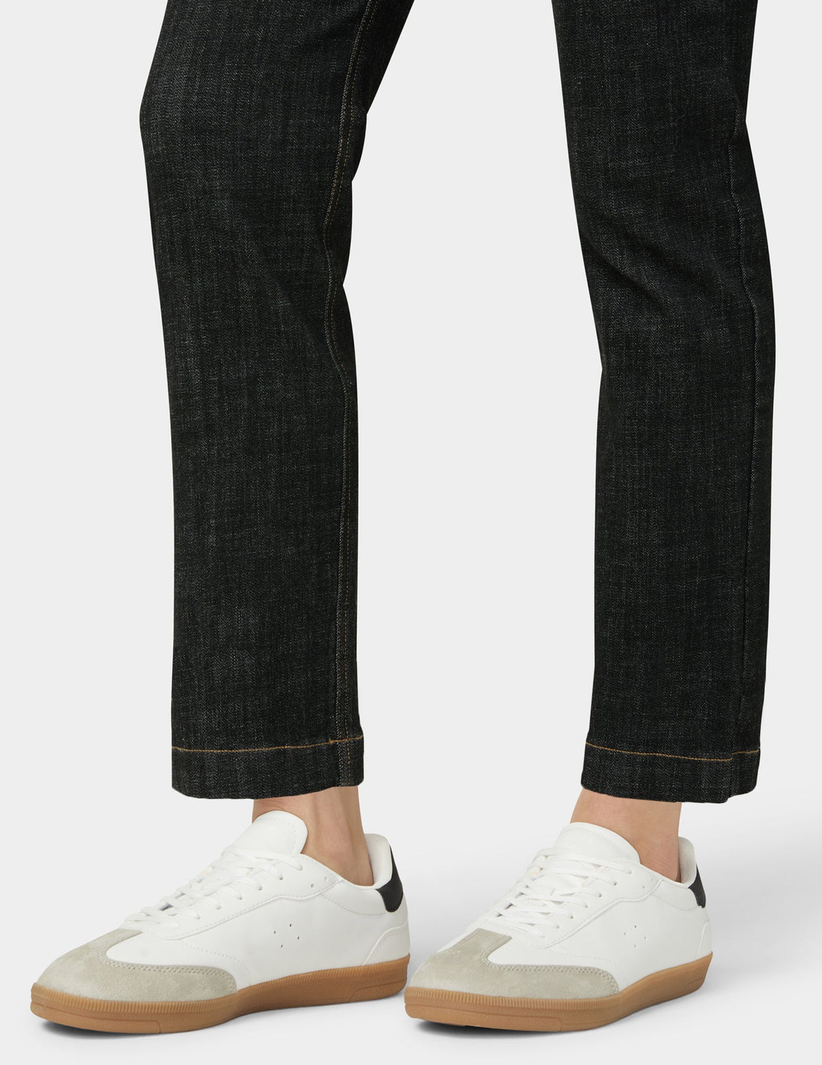 Crosshatch Denim Straight Leg Pant - Black | Hue