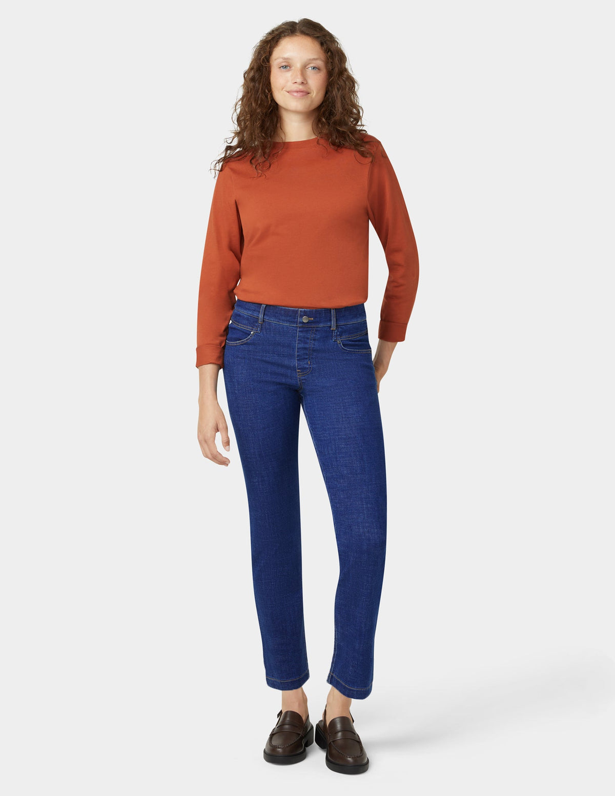 Crosshatch Denim Straight Leg Pant - Indigo | Hue